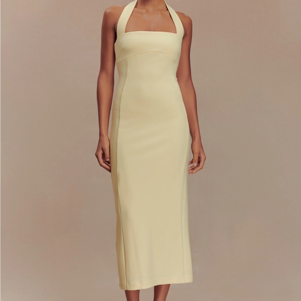 Meshki Yellow Halter Dress